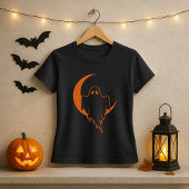 Funny Ghost Moon Halloween T-Shirt