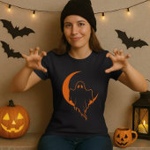 Funny Ghost Moon Halloween T-Shirt