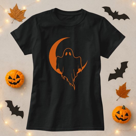 Funny Ghost Moon Halloween T-Shirt