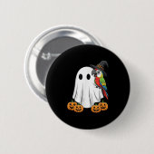 Funny Ghost Parrot Pumpkin Halloween Kids Mens Wom Button (Vorne & Hinten)