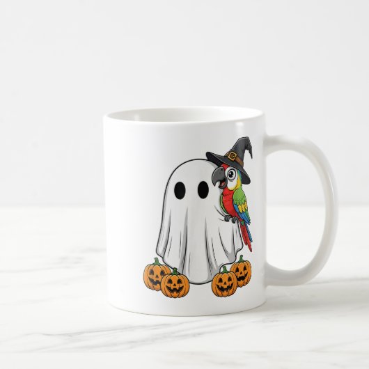 Funny Ghost Parrot Pumpkin Halloween Kids Mens Wom Kaffeetasse (Rechts)