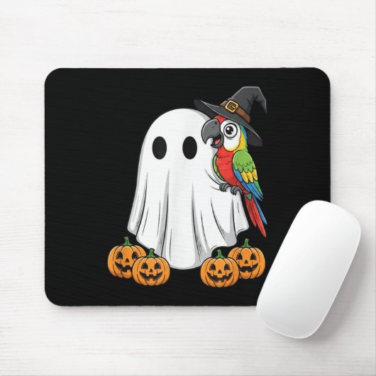 Funny Ghost Parrot Pumpkin Halloween Kids Mens Wom Mousepad (Mit Mouse)