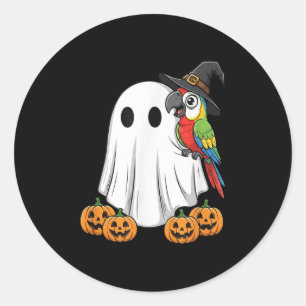 Funny Ghost Parrot Pumpkin Halloween Kids Mens Wom Runder Aufkleber