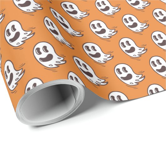 Funny Ghost Pattern Wrapping Paper Geschenkpapier (Rolleneckpunkt)