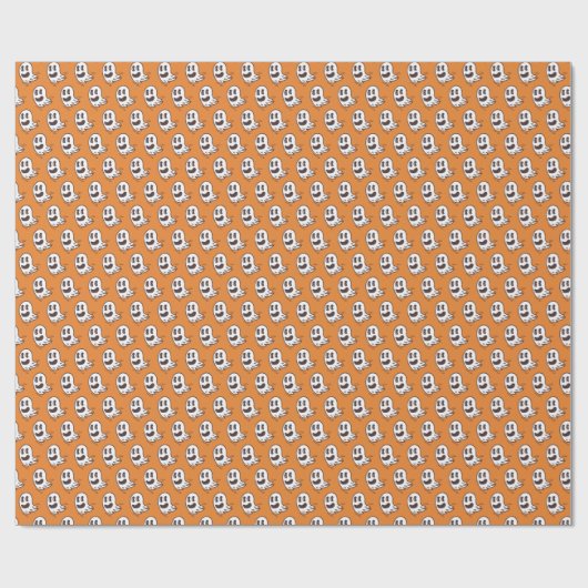 Funny Ghost Pattern Wrapping Paper Geschenkpapier (Flach)