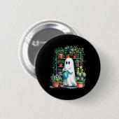 Funny Ghost Pflanze Spooky Season Trick oder Treat Button (Vorne & Hinten)