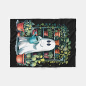 Funny Ghost Pflanze Spooky Season Trick oder Treat Fleecedecke (Vorderseite (Horizontal))