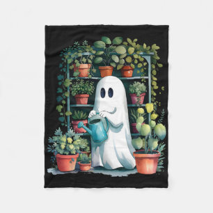 Funny Ghost Pflanze Spooky Season Trick oder Treat Fleecedecke
