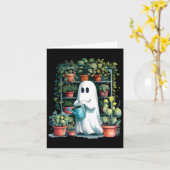 Funny Ghost Pflanze Spooky Season Trick oder Treat Karte (Gelbe Blume)
