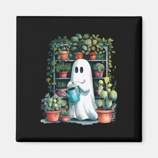 Funny Ghost Pflanze Spooky Season Trick oder Treat Magnet (Vorne)