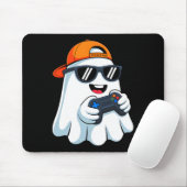 Funny Ghost Playing Video Game Halloween Gaming Bl Mousepad (Mit Mouse)