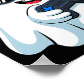 Funny Ghost Playing Video Game Halloween Gaming Bl Poster (Ecke)