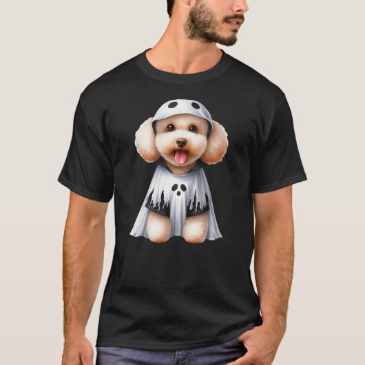 Funny Ghost Poodle Dog Lover Halloween Costume T-Shirt (Vorderseite)