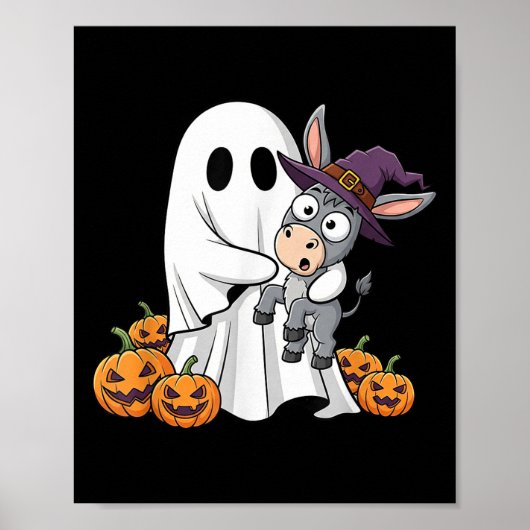 Funny Ghost Pumpkin Halloween Kids Mens Frauen Poster (Vorne)