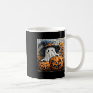 Funny Ghost Pumpkin Niedlich Halloween Patchwork A Kaffeetasse