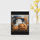 Funny Ghost Pumpkin Niedlich Halloween Patchwork A Karte (Gelbe Blume)