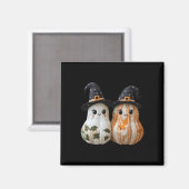 Funny Ghost Pumpkin Niedliches Halloween Patchwork Magnet (Vorderseite/Rückseite)