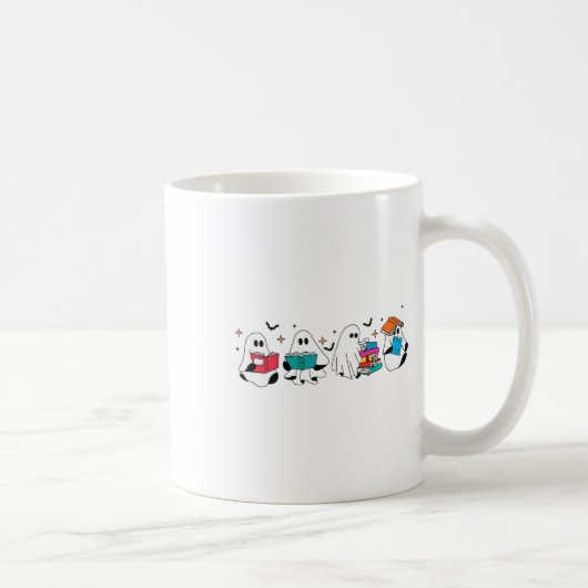 Funny Ghost Reading Books Lehrer Halloween Spooky Kaffeetasse (Rechts)