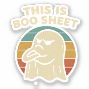 Funny Ghost "This Is Boo Sheet" Retro Halloween Aufkleber