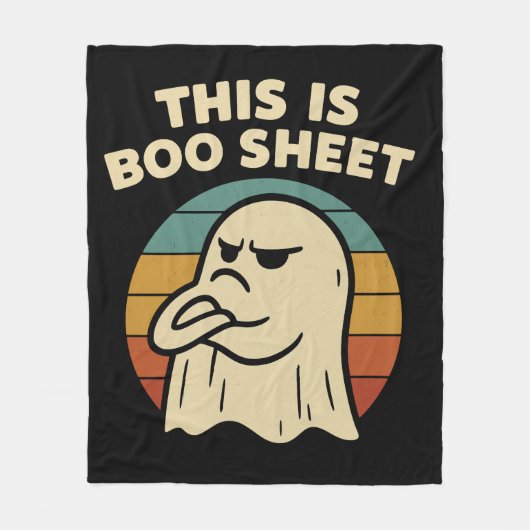 Funny Ghost "This Is Boo Sheet" Retro Halloween Fleecedecke (Vorderseite)