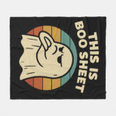 Funny Ghost "This Is Boo Sheet" Retro Halloween Fleecedecke (Vorderseite (Horizontal))