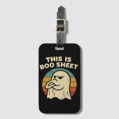 Funny Ghost "This Is Boo Sheet" Retro Halloween Gepäckanhänger (Vorderseite Vertikal)