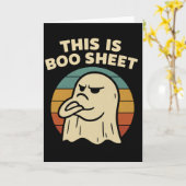 Funny Ghost "This Is Boo Sheet" Retro Halloween Karte (Gelbe Blume)