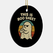 Funny Ghost "This Is Boo Sheet" Retro Halloween Keramik Ornament (Rechts)