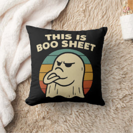 Funny Ghost "This Is Boo Sheet" Retro Halloween Kissen