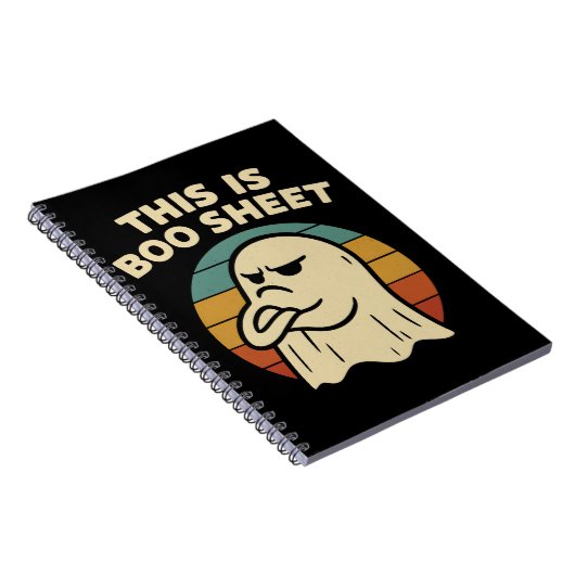Funny Ghost "This Is Boo Sheet" Retro Halloween Notizblock (Rechte Seite)