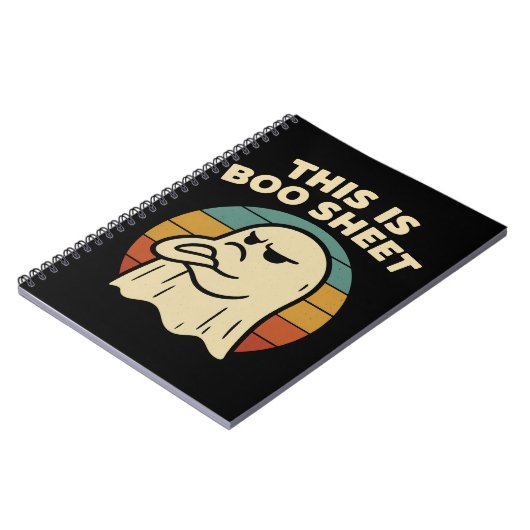 Funny Ghost "This Is Boo Sheet" Retro Halloween Notizblock (Linke Seite)