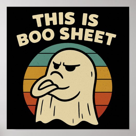 Funny Ghost "This Is Boo Sheet" Retro Halloween Poster (Vorne)