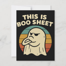 Funny Ghost "This Is Boo Sheet" Retro Halloween Postkarte
