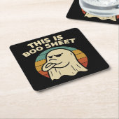 Funny Ghost "This Is Boo Sheet" Retro Halloween Rechteckiger Pappuntersetzer (angewinkelt)