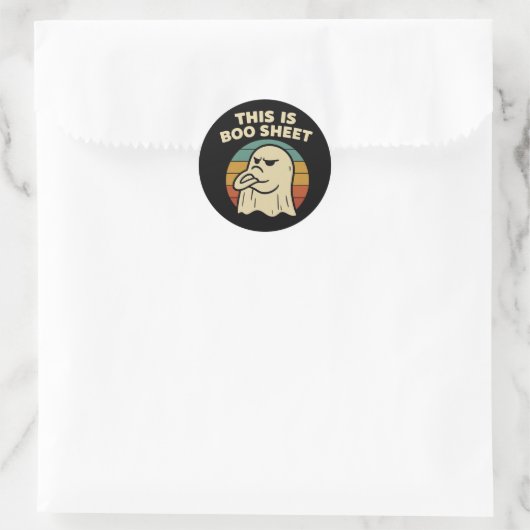 Funny Ghost "This Is Boo Sheet" Retro Halloween Runder Aufkleber (Tasche)