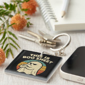 Funny Ghost "This Is Boo Sheet" Retro Halloween Schlüsselanhänger (Vorderseite rechts)