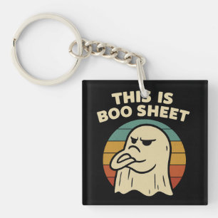 Funny Ghost "This Is Boo Sheet" Retro Halloween Schlüsselanhänger