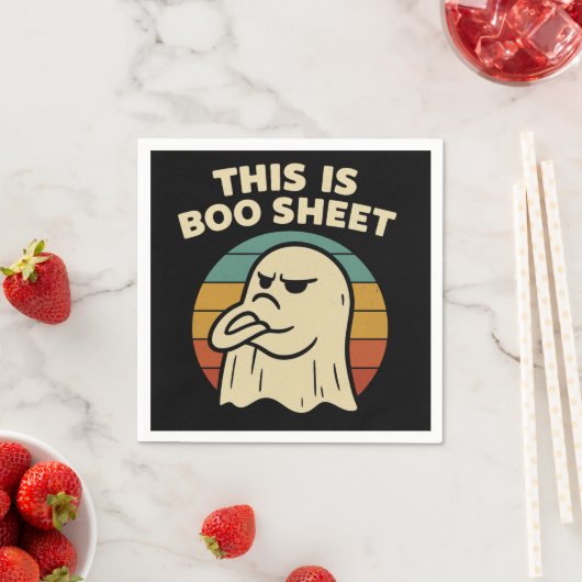 Funny Ghost "This Is Boo Sheet" Retro Halloween Serviette (Beispiel)