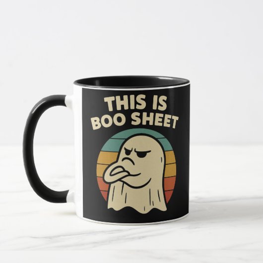 Funny Ghost "This Is Boo Sheet" Retro Halloween Tasse (Links)