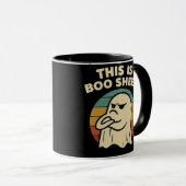 Funny Ghost "This Is Boo Sheet" Retro Halloween Tasse (VorderseiteRechts)