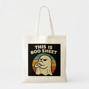 Funny Ghost "This Is Boo Sheet" Retro Halloween Tragetasche
