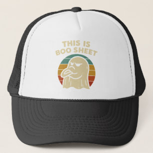 Funny Ghost "This Is Boo Sheet" Retro Halloween Truckerkappe