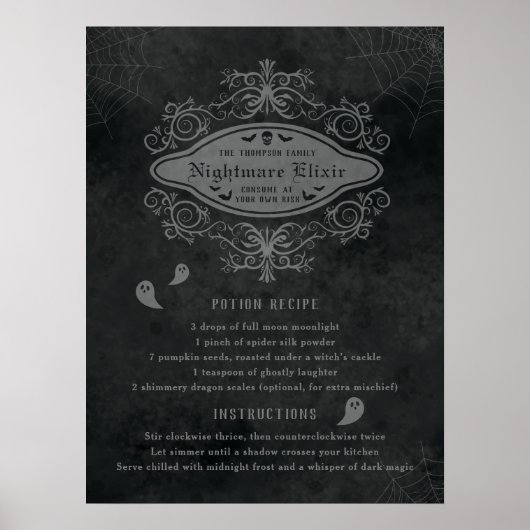 Funny Ghost und Albtraum Rezept Spielerisch Hallow Poster (Vorne)