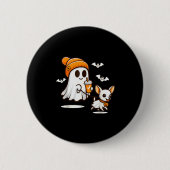 Funny Ghost Walking Chihuahua Dog Halloween Women  Button (Vorderseite)
