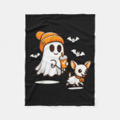 Funny Ghost Walking Chihuahua Dog Halloween Women Fleecedecke (Vorderseite)