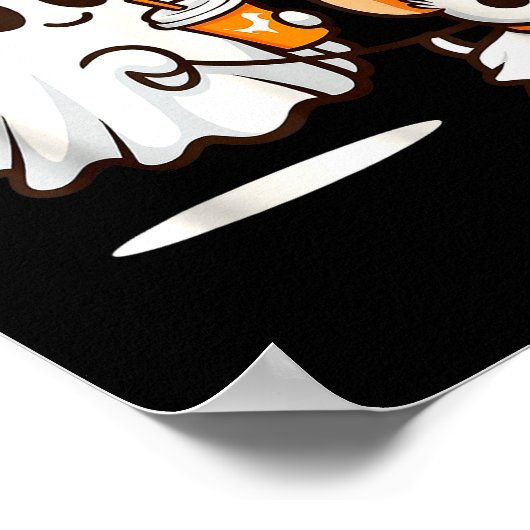 Funny Ghost Walking Chihuahua Dog Halloween Women  Poster (Ecke)