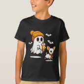 Funny Ghost Walking Chihuahua Dog Halloween Women T-Shirt (Vorderseite)