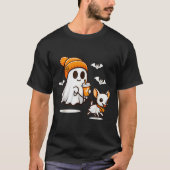 Funny Ghost Walking Chihuahua Dog Halloween Women T-Shirt (Vorderseite)