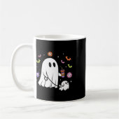 Funny Ghost Walking Dog Spooky Ghost Kaffee Hallow Kaffeetasse (Links)