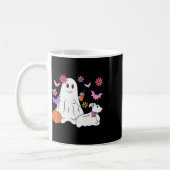 Funny Ghost Walking Dog Spooky Ghost Kaffee Hallow Kaffeetasse (Links)